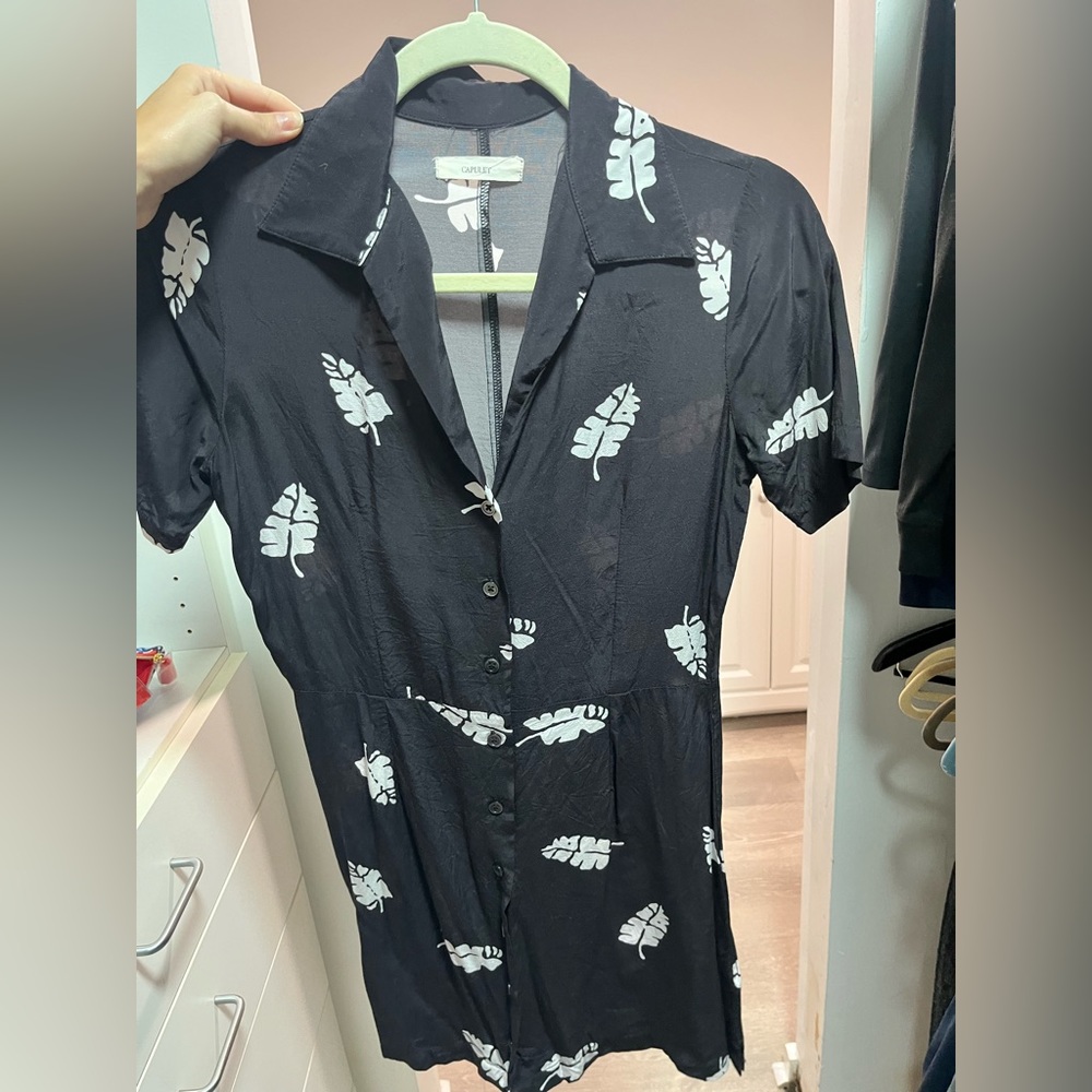 Super cute Capulet Palm Tree button down mini dress- XS- Worn Once- No Damages